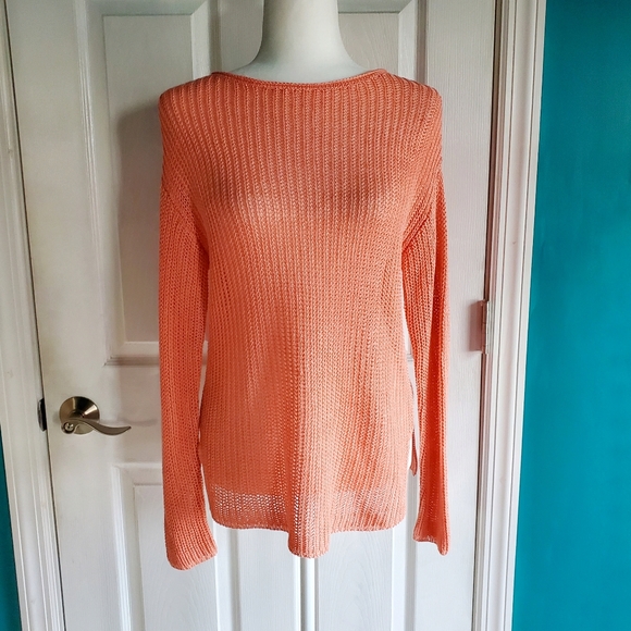 J Jill Sweater Top Salmon Orange XS NWOT - Picture 2 of 12